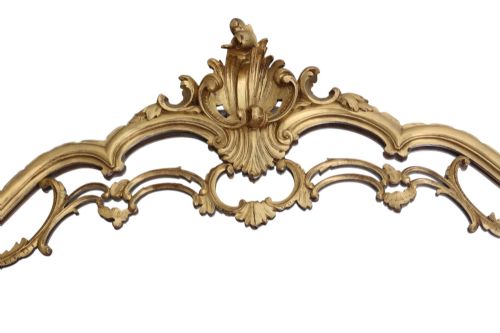 LARGE C1920 ANTIQUE GILTWOOD OVERMANTEL WALL MIRROR ORNATE GOLD FRAME STATEMENT PIECE - ADDITIONAL PHOTO 3