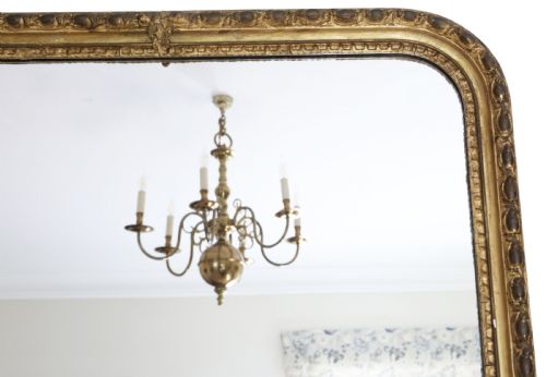 fig 3. Large 19th Century Antique Gilt full height floor Mirror – Gold Vintage Statement Frame London Maker Charles Nosotti