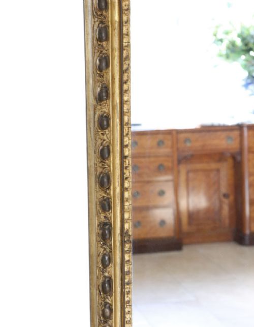 fig 5. Large 19th Century Antique Gilt full height floor Mirror – Gold Vintage Statement Frame London Maker Charles Nosotti