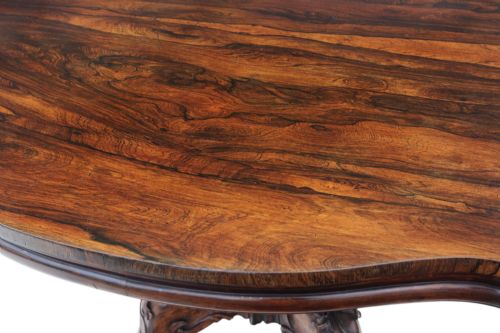 ANTIQUE 19TH CENTURY VICTORIAN ROSEWOOD SERPENTINE LOO BREAKFAST DINING TABLE FINE QUALITY LARGE TILTTOP - ADDITIONAL PHOTO 5