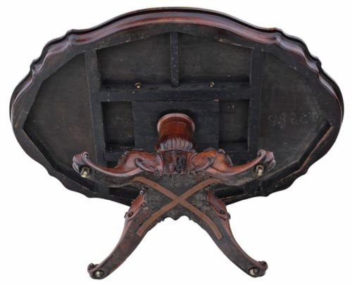 ANTIQUE 19TH CENTURY VICTORIAN ROSEWOOD SERPENTINE LOO BREAKFAST DINING TABLE FINE QUALITY LARGE TILTTOP - ADDITIONAL PHOTO 7