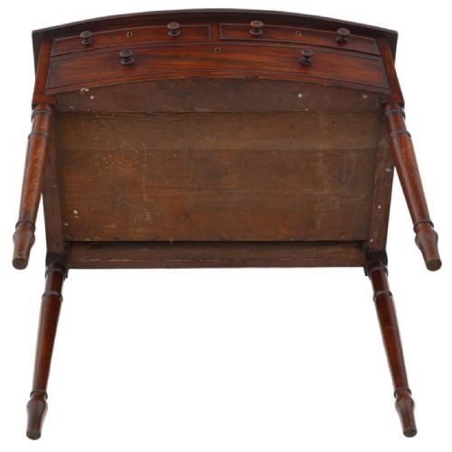 FINE QUALITY ANTIQUE 19TH CENTURY GEORGIAN BOWFRONT MAHOGANY LARGE BED SIDE TABLE - ADDITIONAL PHOTO 8
