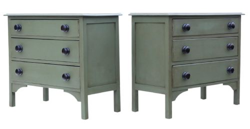 fig 1. Antique c.1900 Pair of Georgian Revival Painted Chests of Drawers – Fine Quality Furniture