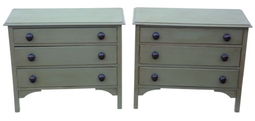 fig 3. Antique c.1900 Pair of Georgian Revival Painted Chests of Drawers – Fine Quality Furniture