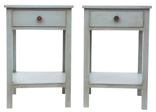 fig 2. Antique c.1920 Pair of Georgian Revival Painted Lamp or Bedside Tables – Fine Quality Furniture