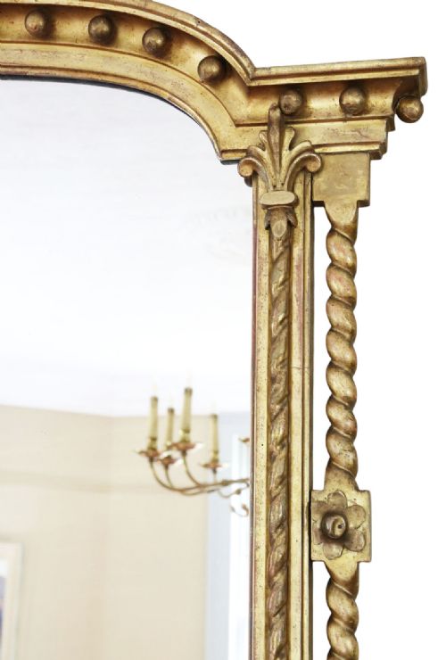 fig 3. Large 19th Century Antique Giltwood Overmantel or Wall Mirror – Ornate Gold Statement Frame
