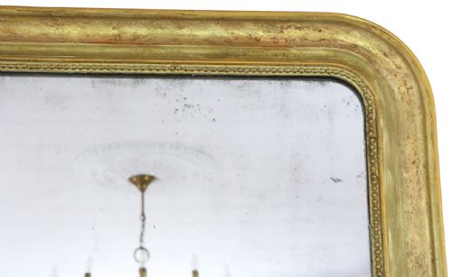 fig 2. Antique 19th Century Large Gilt Overmantel Wall Mirror – Decorative Gold Statement Frame