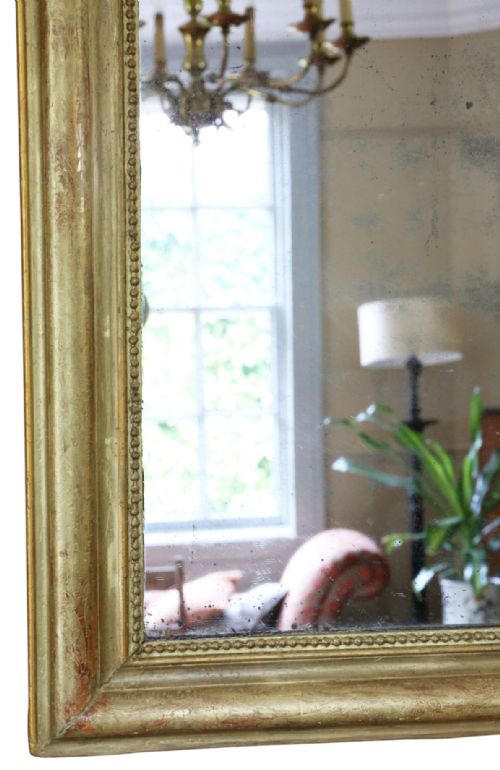 fig 4. Antique 19th Century Large Gilt Overmantel Wall Mirror – Decorative Gold Statement Frame