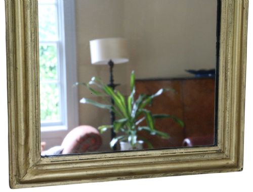 ANTIQUE 19TH CENTURY GILT OVERMANTEL WALL MIRROR ORNATE VINTAGE GOLD FRAME - ADDITIONAL PHOTO 3