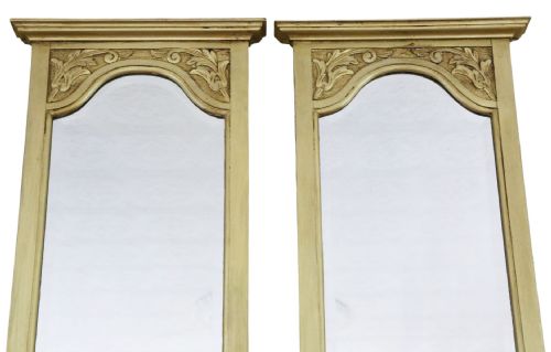 fig 4. Antique c.1910 Pair of Large Gilt Full-Height Dressing Wall Mirrors – Ornate Vintage Gold Frames