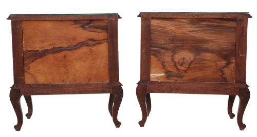 ANTIQUE PAIR OF LARGE EARLY 20TH CENTURY FIGURED WALNUT BEDSIDE TABLES CUPBOARDS QUALITY NIGHTSTANDS - ADDITIONAL PHOTO 6