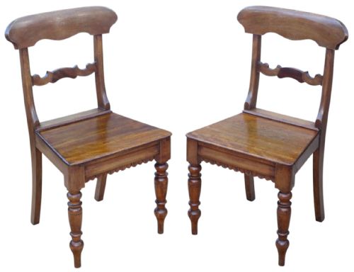 fig 2. Antique 19th Century Pair of light Mahogany kitchen Chairs – Fine Quality Seating