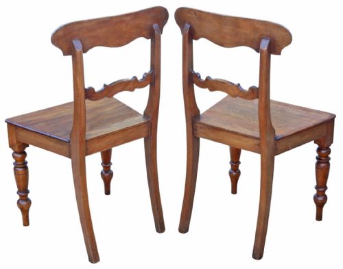 fig 3. Antique 19th Century Pair of light Mahogany kitchen Chairs – Fine Quality Seating