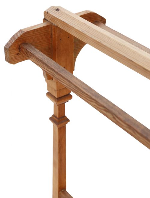ANTIQUE C1900 PINE TOWEL RAIL STAND TRADITIONAL WOODEN FURNITURE - ADDITIONAL PHOTO 3