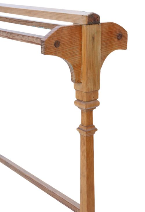 ANTIQUE C1900 PINE TOWEL RAIL STAND TRADITIONAL WOODEN FURNITURE - ADDITIONAL PHOTO 4
