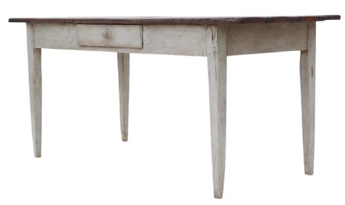 ANTIQUE 19TH CENTURY PINE DINING TABLE WITH DRAWER FINE QUALITY - ADDITIONAL PHOTO 2