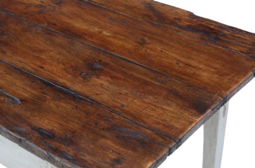 ANTIQUE 19TH CENTURY PINE DINING TABLE WITH DRAWER FINE QUALITY - ADDITIONAL PHOTO 3