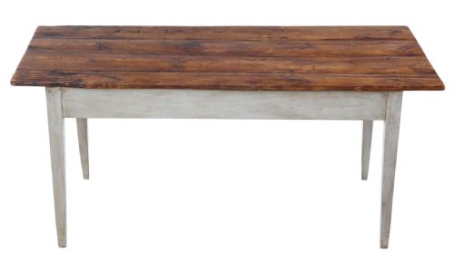 ANTIQUE 19TH CENTURY PINE DINING TABLE WITH DRAWER FINE QUALITY - ADDITIONAL PHOTO 6
