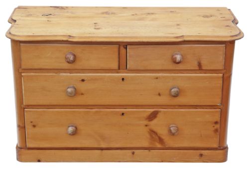 ANTIQUE 19TH CENTURY LARGE PINE CHEST OF FOUR DRAWERS FINE QUALITY - ADDITIONAL PHOTO 1