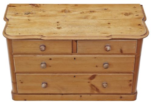 ANTIQUE 19TH CENTURY LARGE PINE CHEST OF FOUR DRAWERS FINE QUALITY - ADDITIONAL PHOTO 2