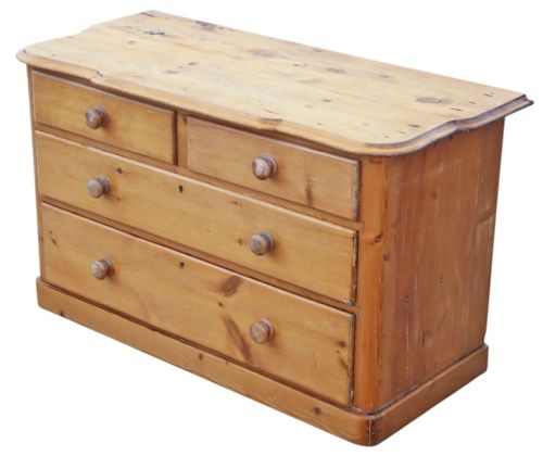 ANTIQUE 19TH CENTURY LARGE PINE CHEST OF FOUR DRAWERS FINE QUALITY - ADDITIONAL PHOTO 3