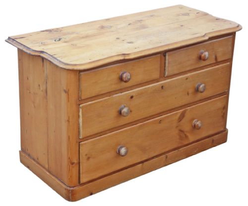 ANTIQUE 19TH CENTURY LARGE PINE CHEST OF FOUR DRAWERS FINE QUALITY - ADDITIONAL PHOTO 4