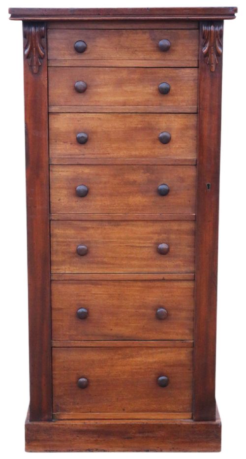Antique 19th century Quality Mahogany Wellington Chest of 7 Drawers