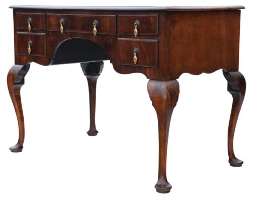 ANTIQUE C1910 WALNUT FIGURED 5DRAWER WRITING DESK FINE QUALITY - ADDITIONAL PHOTO 2