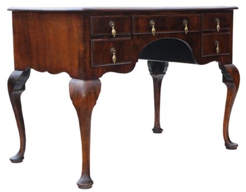 ANTIQUE C1910 WALNUT FIGURED 5DRAWER WRITING DESK FINE QUALITY - ADDITIONAL PHOTO 3