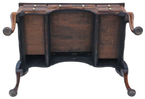 ANTIQUE C1910 WALNUT FIGURED 5DRAWER WRITING DESK FINE QUALITY - ADDITIONAL PHOTO 5