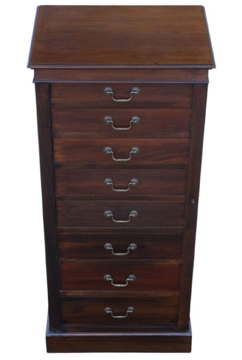fig 2. Antique c.1915 Mahogany Wellington Chest of 8 Drawers – Fine Quality