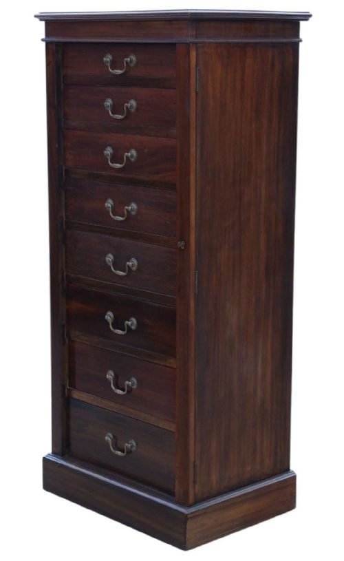 fig 3. Antique c.1915 Mahogany Wellington Chest of 8 Drawers – Fine Quality
