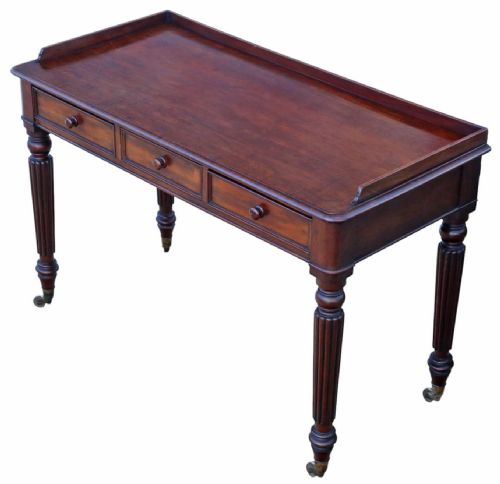 fig 2. Antique 1830 Mahogany 3-Drawer Writing Desk – Fine Quality 19th Century