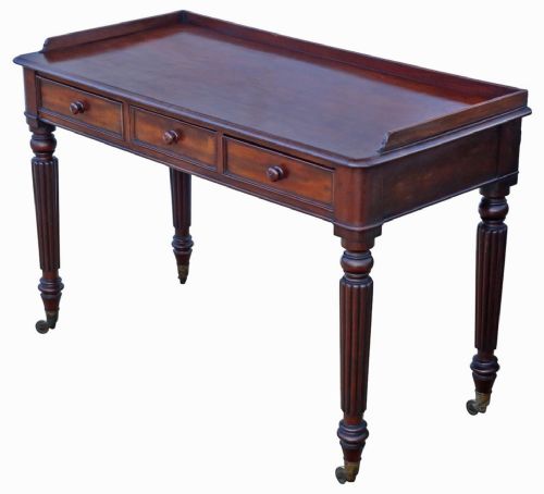 fig 3. Antique 1830 Mahogany 3-Drawer Writing Desk – Fine Quality 19th Century