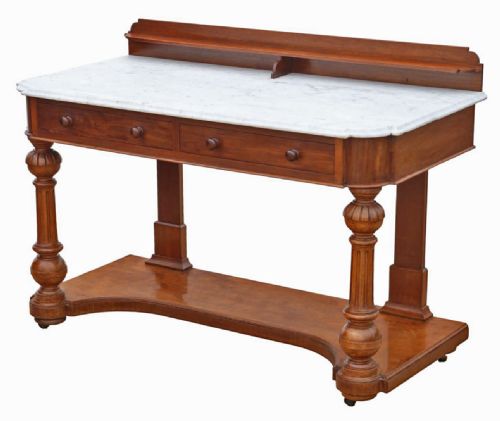 fig 2. Antique 19th Century Mahogany & Marble Washstand- c.1870