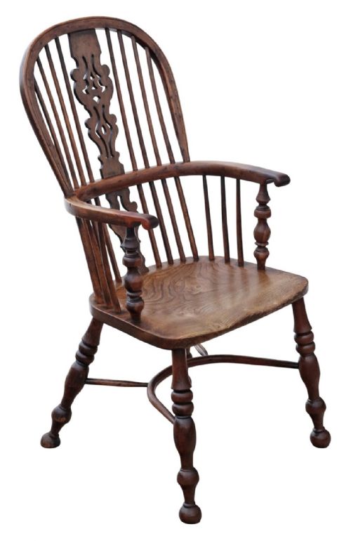 ANTIQUE 19TH CENTURY YEW ELM WINDSOR ARMCHAIR FINE QUALITY - ADDITIONAL PHOTO 2