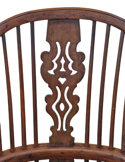 ANTIQUE 19TH CENTURY YEW ELM WINDSOR ARMCHAIR FINE QUALITY - ADDITIONAL PHOTO 4
