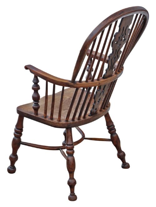 ANTIQUE 19TH CENTURY YEW ELM WINDSOR ARMCHAIR FINE QUALITY - ADDITIONAL PHOTO 6
