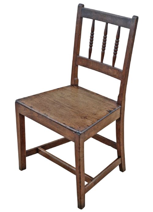 fig 1. Antique 18th Century Set of Four Oak Dining Chairs