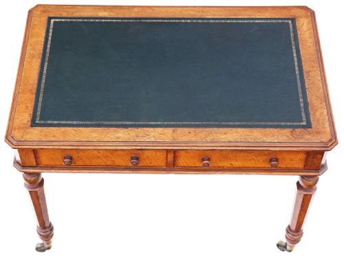 ANTIQUE 19TH CENTURY OAK WRITING DESK TABLE - ADDITIONAL PHOTO 2