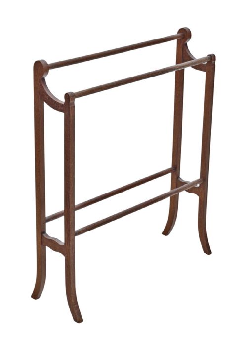 fig 1. Antique c.1900 Oak Towel Rail Stand – Arts & Crafts, Fine Quality