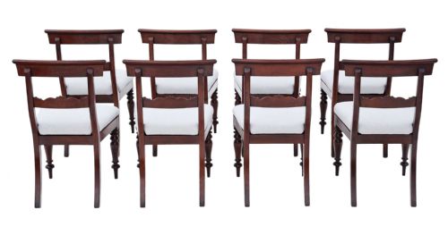 fig 1. Antique 19th Century Set of 8 Mahogany Dining Chairs – Fine Quality Furniture