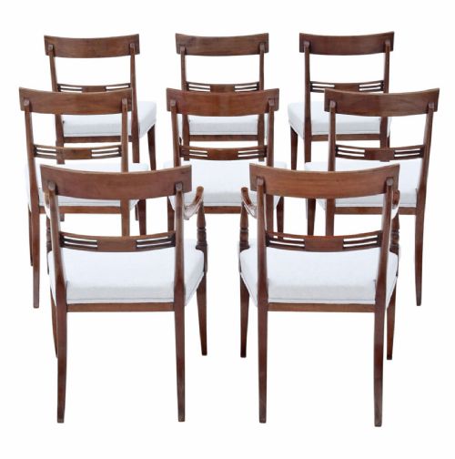 fig 1. Antique Early 19th Century Georgian Mahogany Dining Chairs – Set of 8, Fine Quality