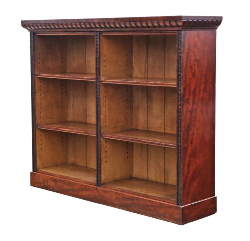 fig 1. Antique 19th Century Mahogany Adjustable Shelved Bookcase – Fine Quality