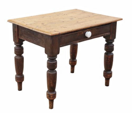ANTIQUE 19TH CENTURY PINE KITCHEN TABLE WITH DRAWER FINE QUALITY - ADDITIONAL PHOTO 1