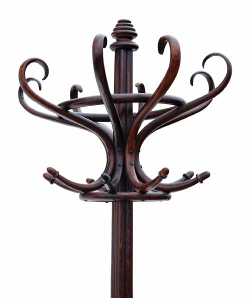 ANTIQUE C1900 BENTWOOD HALL STAND FOR HATS AND COATS - ADDITIONAL PHOTO 2