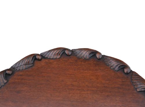 fig 2. Antique c.1910 Carved Mahogany Wine Table – Side / Occasional Table, Fine Quality
