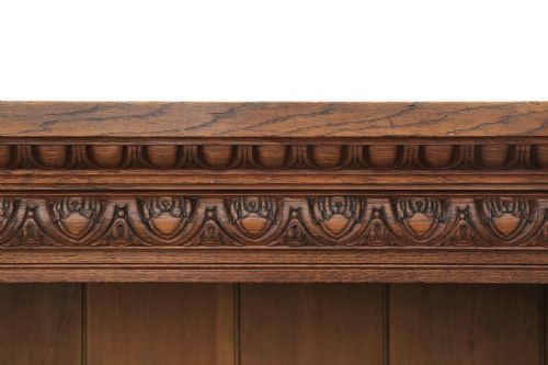 ANTIQUE 19TH CENTURY LARGE CARVED OAK BOOKCASE FINE QUALITY COUNTRY HOUSE STYLE - ADDITIONAL PHOTO 6