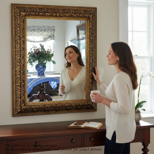 ANTIQUE 19TH CENTURY VERY LARGE GILT OVERMANTLE MIRROR FINE QUALITY - ADDITIONAL PHOTO 1