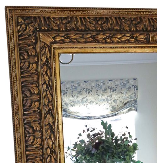 ANTIQUE 19TH CENTURY VERY LARGE GILT OVERMANTLE MIRROR FINE QUALITY - ADDITIONAL PHOTO 2
